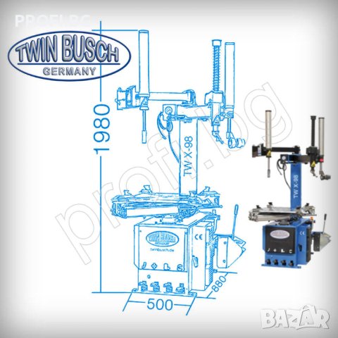 Демонтаж машина за RUN FLAT гуми до 28″ TWIN BUSCH. ЛИЗИНГ, снимка 5 - Други машини и части - 44005571