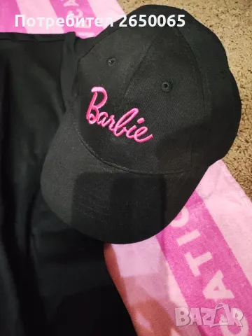 Комплект Barbie - плажна хавлия, тениска и шапка!, снимка 3 - Тениски - 50414898
