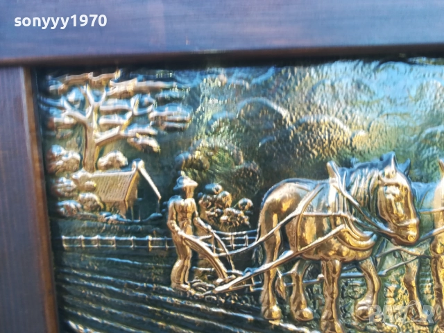 КАРТИНА-54Х40СМ-КОНЕ/ОРАН 1010251635, снимка 9 - Антикварни и старинни предмети - 52010720