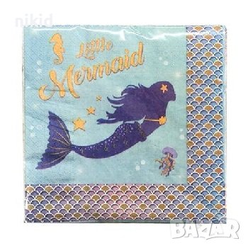 Русалка Морско дъно 8 бр парти салфетки рожден ден