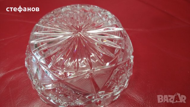 Кристална бонбониера, ръчна гравюра, снимка 4 - Прибори за хранене, готвене и сервиране - 43625190