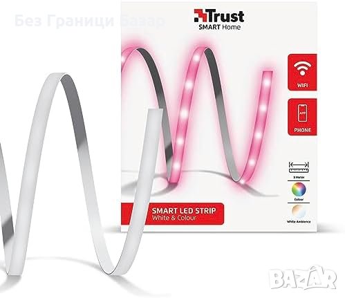 Нова Trust Смарт LED Лента RGB 3м Alexa, Google, WIFI Управление, снимка 1 - Друга електроника - 43556717