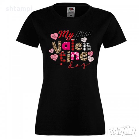 Дамска тениска My 1st Valentine Day 1, снимка 2 - Тениски - 35552240