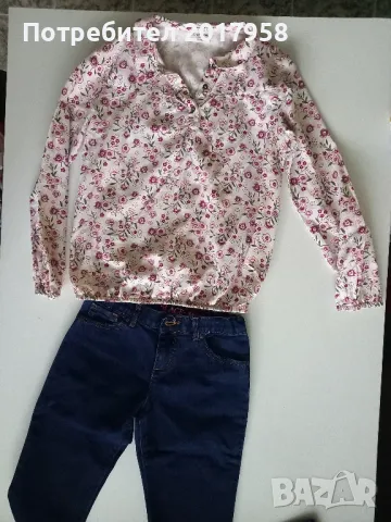 Блуза или дънки 140-146см, снимка 2 - Детски Блузи и туники - 48166170