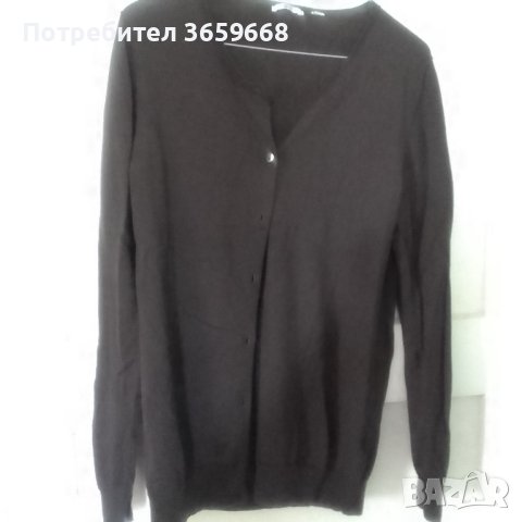 Дамска жилетка от фина мериносова вълна.Размер L,тъмно кафяв а, снимка 1