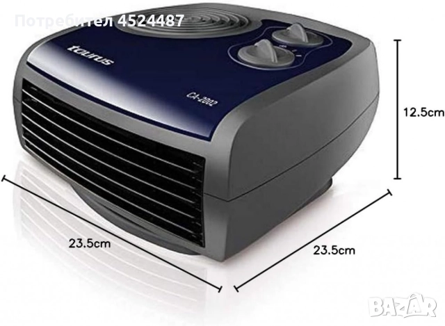 Отоплителен уред Taurus CA-2002 – 2000W с вентилатор, термостат и защита, снимка 6 - Отоплителни печки - 51538017