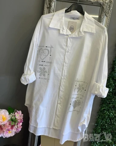 памучни ризи с асиметрична дължина , снимка 4 - Ризи - 50871963