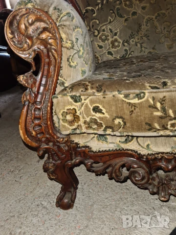барокова холова гарнитура 3+1+1 внос от Европа, снимка 9 - Дивани и мека мебел - 50644857