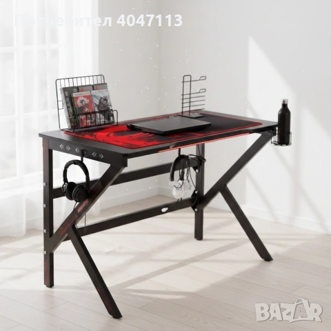 Геймърско компютърно бюро с RGB LED осветление, снимка 2 - Бюра - 53273891