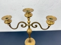 Ретро бронзов свещник с три рамена. №7607, снимка 2