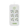 Разклонител 220V 6 гнезда и 4 USB порта + 2xType C Digital One SP00985, f019, Бял, 1.5м 2500W, с клю, снимка 3