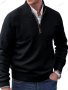 Ежедневен мъжки моден трикотажен пуловер с цип и ревер, 7цвята - 023 , снимка 7