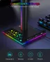 Геймърска светеща LE стойка за слушалки Аксесоари за компютър RGB стойка за слушалки с 2 USB зарядни, снимка 5