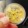 Покемон Пикачу монета / Pokemon Pikachu coin - Gold, снимка 3