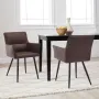 Висококачествени трапезни столове тип кресло, к-т от 2бр C-U-DC-A0325BR , снимка 2