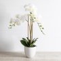 изкуствена реалистична орхидея ( бял цвят ), 40 см , снимка 1 - Декорация за дома - 38870255
