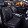 К-т Черна Кожена Тапицерия(Калъфи за Седалки) Подходящ за всички автомобили, снимка 3