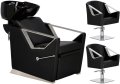 Фризьорски комплект Lars 2x хидравлични въртящи се фризьорски стола с керамична купа FJ-83034-BL ZES