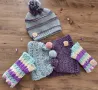 Handmade комплект шапка, шали ръкавици нови с етикет, снимка 1