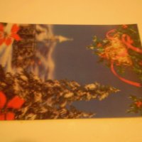 стара коледна новогодишна зимна картичка  стерио ЯПОНИЯ , снимка 10 - Колекции - 38865069