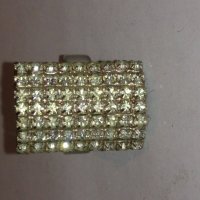 Сребрист дамски пръстен с бляскави кристали -12631, снимка 1 - Други - 28866826