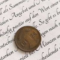 Райх монета - Германия - 2 пфенигa | 1924г.; серия D, снимка 2 - Нумизматика и бонистика - 43157131