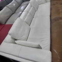 Бял кожен диван четворка, снимка 9 - Дивани и мека мебел - 39954967