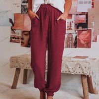 Дамски ежедневни панталони с шнурове с джоб, 5цвята, снимка 15 - Панталони - 40759609