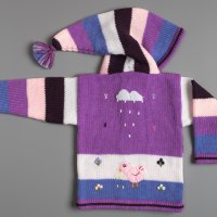 Перуанска детска жилетка, цвят лилав, размери от 0 до 7 години, снимка 2 - Детски пуловери и жилетки - 40054891