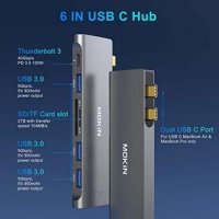 MOKiN USB C Hub 7 in 2, за MacBook Air Pro 13/ 15", 2021 2020 2019 2018, снимка 3 - Друга електроника - 40102405