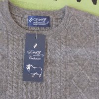 Сив пуловер от 100% кашмир, нов, размер L, Монголия, снимка 3 - Пуловери - 37431991