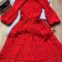 Червена миди рокля солей, снимка 1 - Рокли - 43462307