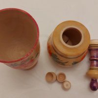 Руски традиционни дървени кутийки, вазички, мини сервизчета, снимка 9 - Антикварни и старинни предмети - 39398213