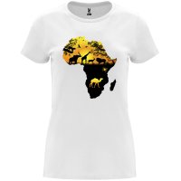 Нова дамска тениска Африка в бял цвят, снимка 1 - Тениски - 44065099
