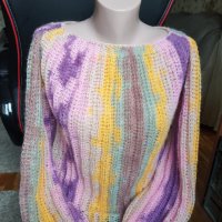 Дамски плетен пуловер, снимка 1 - Блузи с дълъг ръкав и пуловери - 43225932