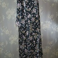 Janina M- L-Широка свободна дълга рокля на волани с 3/4 ръкав, снимка 2 - Рокли - 40776010