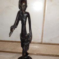 Уникална стара африканска бронзова статуетка фигура пластика, снимка 1 - Антикварни и старинни предмети - 43152823