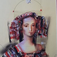 Николай Алексиев Портрет на момиче 2016 Обнадеждена, снимка 2 - Картини - 38119609