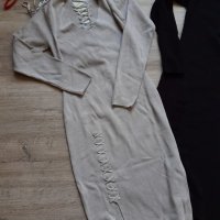 Нова колекция рокля в сив и чер цвят от фино плетиво с връзки на намаление, снимка 4 - Рокли - 27332112