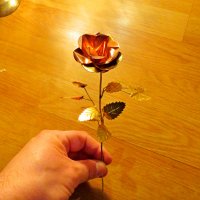 Старинна бронзова роза - красота за теб от бронз., снимка 4 - Антикварни и старинни предмети - 39121487