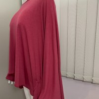 Официална широка блуза в червено, снимка 3 - Блузи с дълъг ръкав и пуловери - 35274685