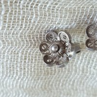 Старинни сребърни филигранни обици, снимка 1 - Антикварни и старинни предмети - 40045265