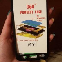 Протектор 360° Protection Full Cover за Samsung Galaxy S7 + стъклен протектор, снимка 5 - Калъфи, кейсове - 27793875
