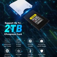 CFexpress Type A Четец на карти USB 3.1 Gen 2 10Gbps, алуминиев, съвместим с Thunderbolt 3, снимка 3 - Чанти, стативи, аксесоари - 39273685