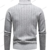 Мъжки ежедневен пуловер с V-образно деколте и цип със стояща яка, 3цвята - 023, снимка 12 - Пуловери - 43148208