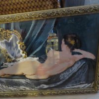 картина, еротика гоблен картина  с красива рамка - Дамата пред огледалото -  18+ , снимка 4 - Декорация за дома - 28206350