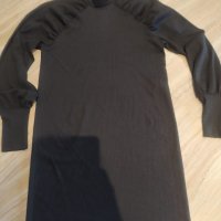 Нова черна рокля с буфан ръкав, снимка 1 - Рокли - 35125082