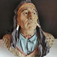колекционерска статуетка бюст на Индианец, снимка 3 - Статуетки - 40483127