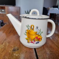 Стар емайлиран чайник #57, снимка 1 - Антикварни и старинни предмети - 43779360