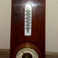Барометър с термометър, снимка 3 - Стенни часовници - 35293340
